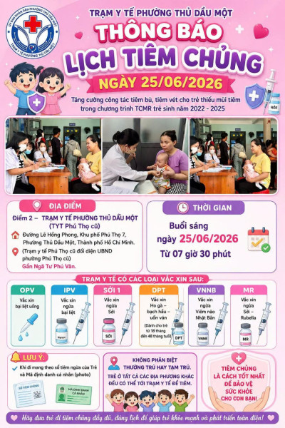 Thông báo lịch tiêm chủng