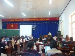 Hình ảnh phát biểu chỉ đạo của ông Nguyễn Văn Chệt - Phó Trưởng phòng GD&ĐT TX TDM