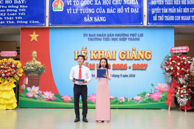 Rộn ràng lễ khai giảng năm học 2026-2027 tại trường tiểu học Hiệp Thành