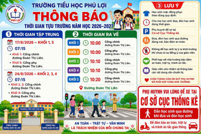 Thời gian tựu trường năm học 2026-2027