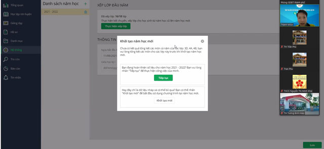 Tập huấn hỗ trợ chuyển kết năm học mới và cập nhật những tính năng mới của phần mềm quản lý trường học